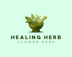 Medicinal - Mortar Herbal Medicine logo design