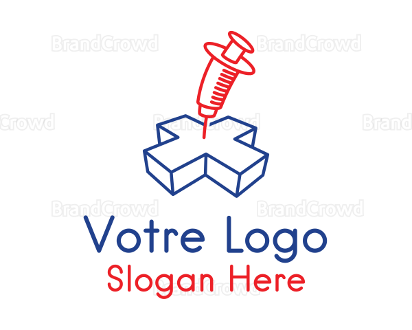 Medical Syringe Outline Logo
