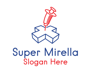 Medical Syringe Outline  logo design