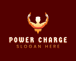 Human Lightning Power logo design