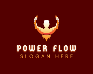 Human Lightning Power logo design