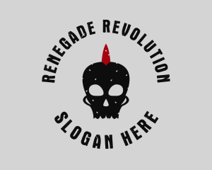 Rebel - Mohawk Bone Skull logo design