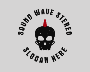 Stereo - Mohawk Bone Skull logo design