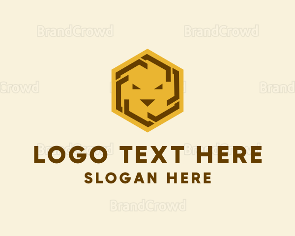 Hexagon Wildlife Lion Logo