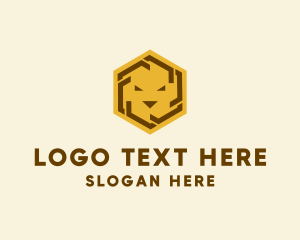 Financial - Hexagon Wildlife Lion logo design