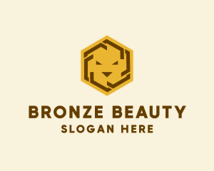 Hexagon Wildlife Lion logo design