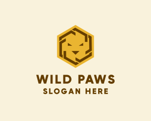 Hexagon Wildlife Lion logo design