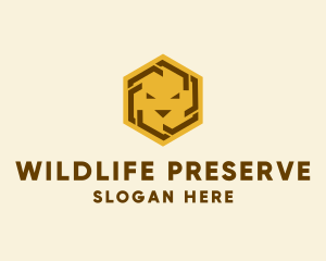 Hexagon Wildlife Lion logo design