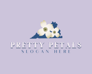 Virginia American Dogwood Flower logo design