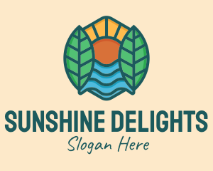 Sunshine - Nature Sunshine Leaves logo design