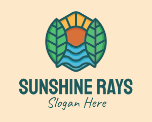 Nature Sunshine Leaves  logo design