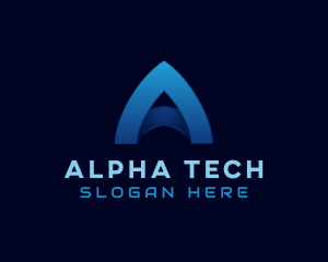 Gradient Tech Letter A  logo design