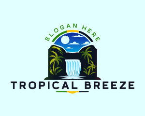 Caribbean - Nature River Waterfalls logo design