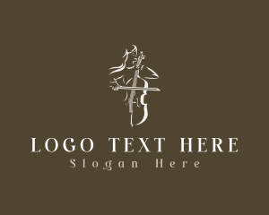 String Instrument - Cello Instrumental Musician logo design