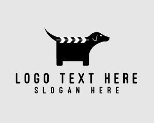 Outdoor-cinema - Dog Clapperboard Film logo design