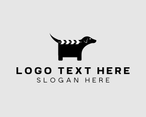 Youtube Vlogger - Dog Clapperboard Film logo design