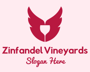 Wings Wine Glass logo design