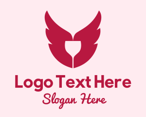 Event Planning - Wings Wine Glass logo design