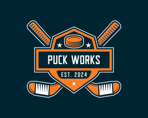 Puck - Hockey Athletic Team logo design