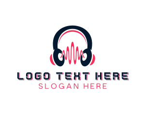 Upbeat - Headset Recording Studio logo design