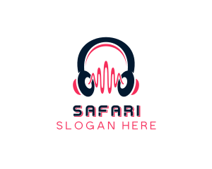 Headphones - Headset Recording Studio logo design