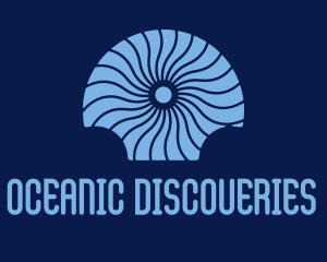 Marine Biologist - Blue Seashell Decoration logo design