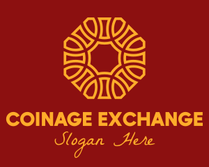 Coinage - Golden Oriental Octagon Pattern logo design