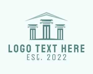 Ancient - Green Column House logo design