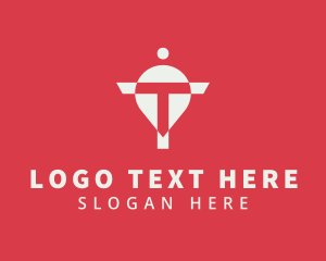 Application - App Pin Locator Letter T logo design