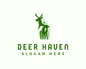 Deer Bird Safari Wildlife logo design