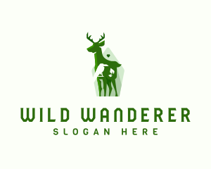 Deer Bird Safari Wildlife logo design