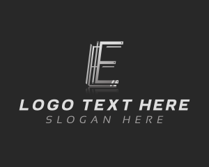 Construction - Steel Metal Industrial Letter E logo design