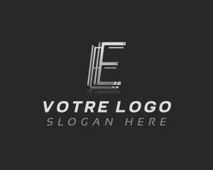 Steel Metal Industrial Letter E Logo