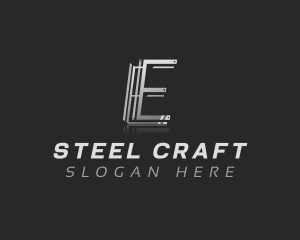 Steel - Steel Metal Industrial Letter E logo design