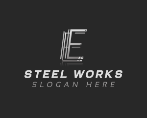 Steel - Steel Metal Industrial Letter E logo design