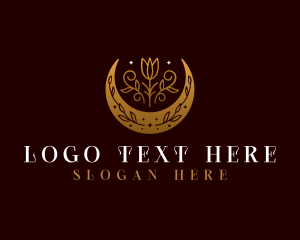 Crescent - Premium Floral Crescent Moon logo design