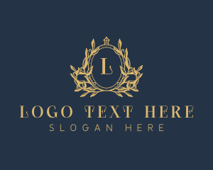 Greek Letter - Luxury Wreath Crest logo design