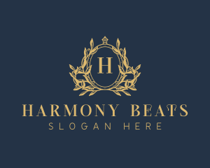 Hotel - Luxury Wreath Crest logo design