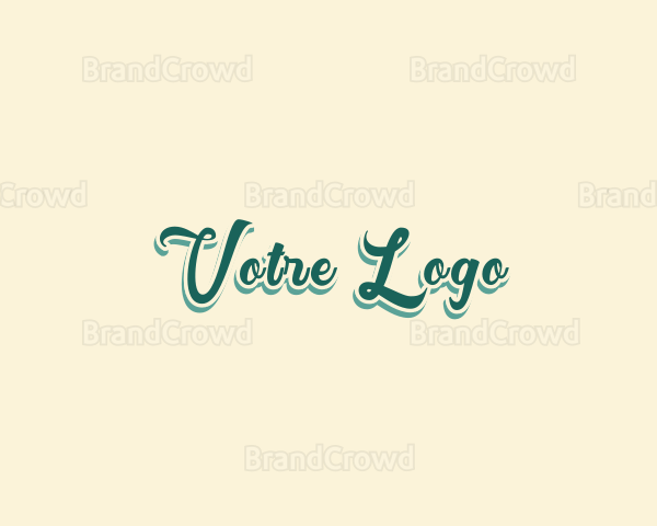 Retro Script Brand Logo