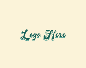 Retro Script Brand Logo