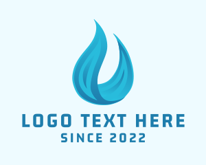 Oil - Blue Water Flame logo design