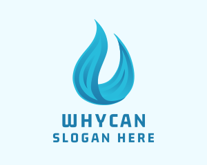 Blue Water Flame Logo