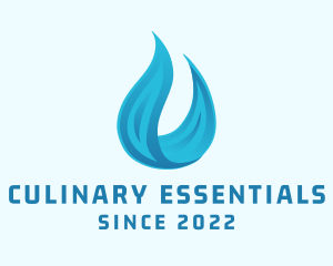 Blue Water Flame logo design