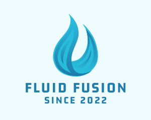 Blue Water Flame logo design