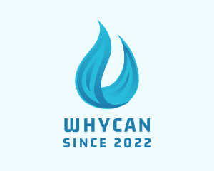 Drop - Blue Water Flame logo design