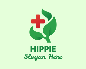 Cross - Herbal Leaves Medicine logo design