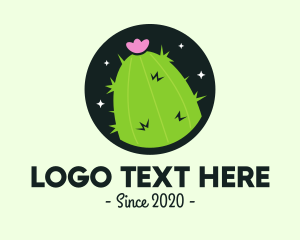 Ecology - Cute Cactus Flower logo design