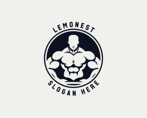 Bodybuilder Fitness Trainer Logo