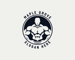 Bodybuilder Fitness Trainer Coach Logo