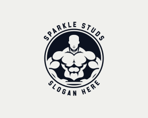 Bodybuilder Fitness Trainer Coach Logo